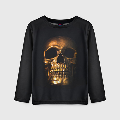 Детский лонгслив Golden Skull / 3D-принт – фото 1