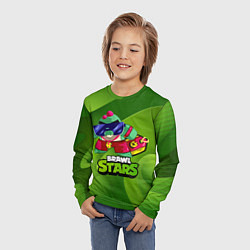 Лонгслив детский Базз Buzz Brawl Stars Green, цвет: 3D-принт — фото 2