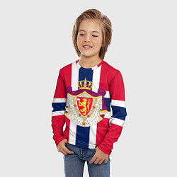 Лонгслив детский Норвегия Флаг и герб Норвегии, цвет: 3D-принт — фото 2