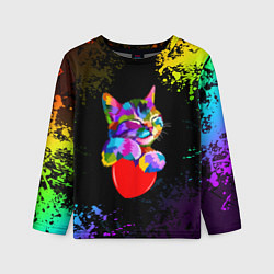 Детский лонгслив РАДУЖНЫЙ КОТИК RAINBOW KITTY