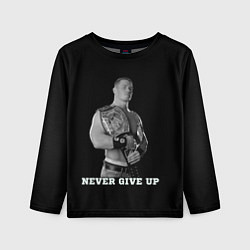 Детский лонгслив Never give up