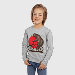 Лонгслив детский Медведь на велосиеде, цвет: 3D-принт — фото 2