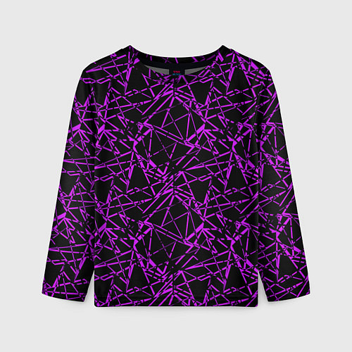 Детский лонгслив Фиолетово-черный абстрактный узор / 3D-принт – фото 1