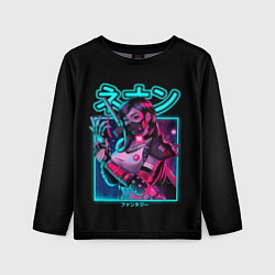 Лонгслив детский Neon girl, цвет: 3D-принт