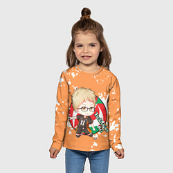 Лонгслив детский Tsukishima Kei Haikyu Волейбол Z, цвет: 3D-принт — фото 2