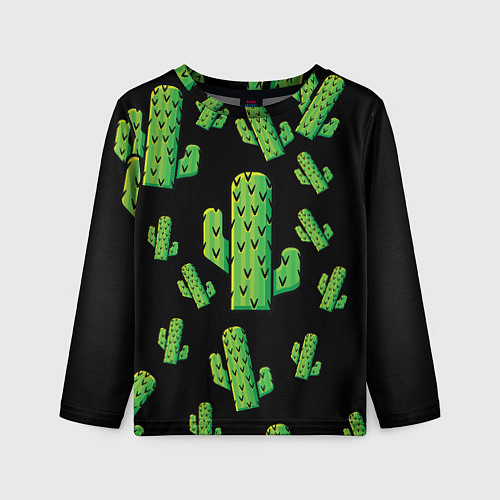 Детский лонгслив Cactus Time - Веселые кактусы / 3D-принт – фото 1