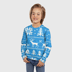 Лонгслив детский Зимняя ночь, цвет: 3D-принт — фото 2