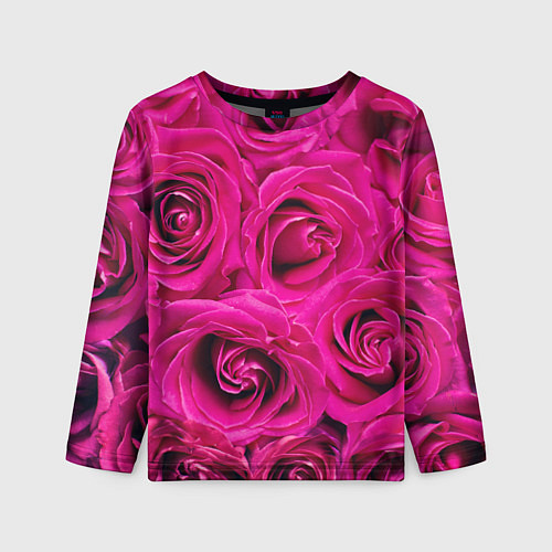 Детский лонгслив Бутоны Розы / 3D-принт – фото 1