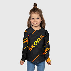 Лонгслив детский Skoda Gold Шкода, цвет: 3D-принт — фото 2