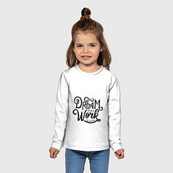 Лонгслив детский Меньше мечтать больше работать, цвет: 3D-принт — фото 2