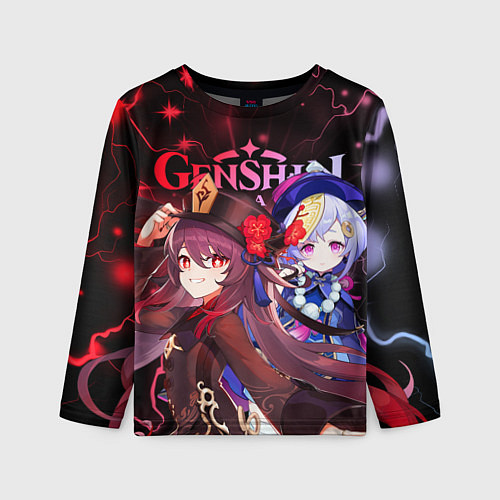 Детский лонгслив Ху Тао и Ци Ци, Genshin Impact / 3D-принт – фото 1