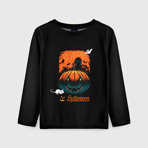 Детский лонгслив Кладбище Halloween / 3D-принт – фото 1