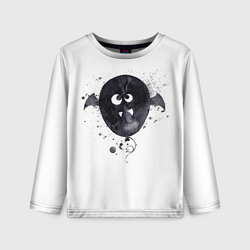 Детский лонгслив Шарик-летайка белый, полиэстер / 3D-принт – фото 1