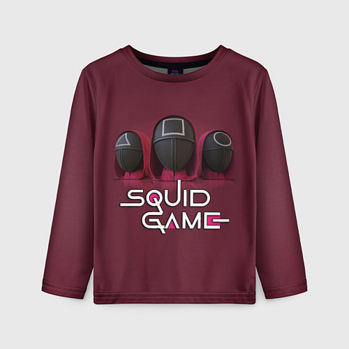 Детский лонгслив ИГРА В КАЛЬМАРА ТРИО SQUID GAME TRIO / 3D-принт – фото 1
