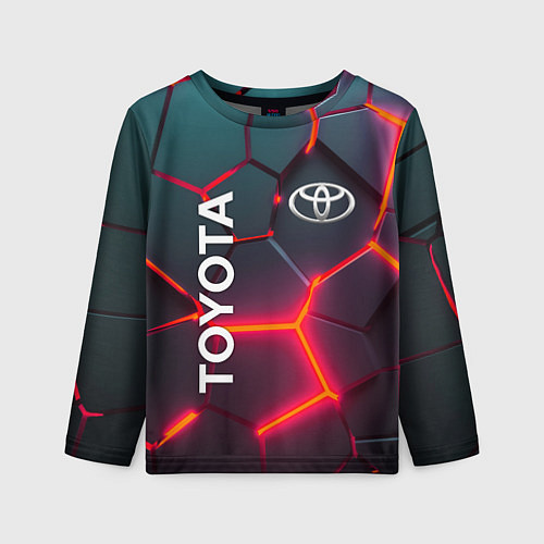 Детский лонгслив TOYOTA 3D NEON ТОЙОТА 3Д ПЛИТЫ НЕОН / 3D-принт – фото 1