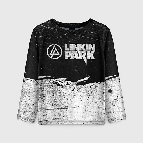 Детский лонгслив Линкин Парк Лого Рок ЧБ Linkin Park Rock / 3D-принт – фото 1