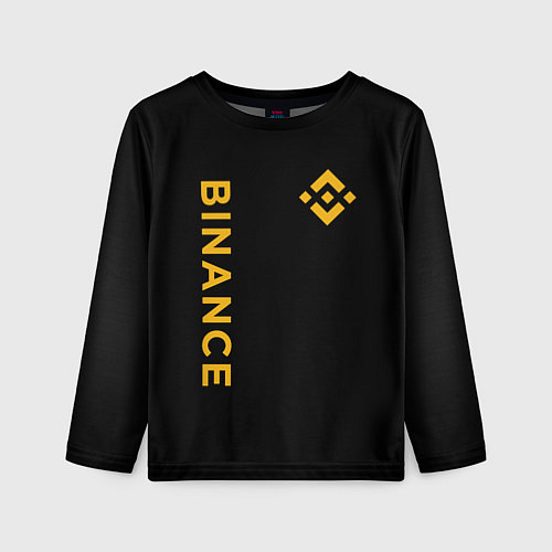 Детский лонгслив БИНАНС ЛОГО КАРБОН BINANCE LOGO / 3D-принт – фото 1