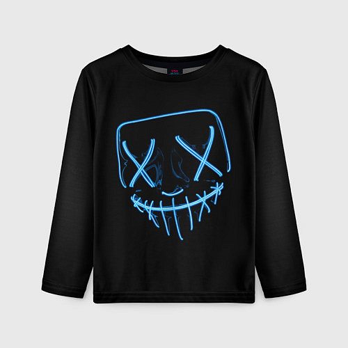 Детский лонгслив Неоновая маска Хэллоуина / 3D-принт – фото 1