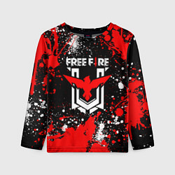 Детский лонгслив Free Fire: Брызги и капли красок