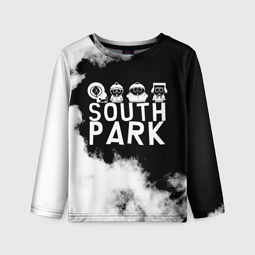 Детский лонгслив Все пацаны на черном фоне Южный Парк / 3D-принт – фото 1