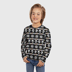 Лонгслив детский Свитер с черепами, цвет: 3D-принт — фото 2