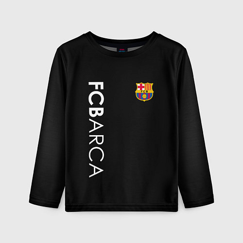 Детский лонгслив FC BARCA BLACK STYLE / 3D-принт – фото 1