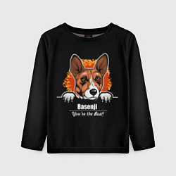 Лонгслив детский Басенджи Basenji, цвет: 3D-принт