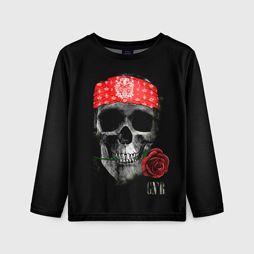 Детский лонгслив GNR Skull / 3D-принт – фото 1