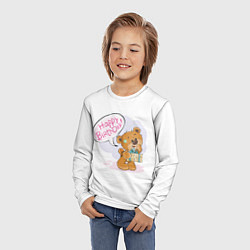 Лонгслив детский С днем рождения Медвежонок 3, цвет: 3D-принт — фото 2