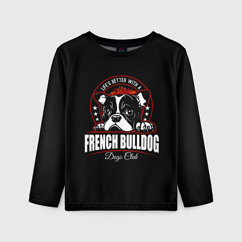 Детский лонгслив Французский Бульдог French Bulldog / 3D-принт – фото 1