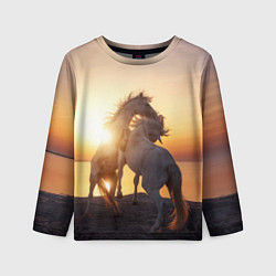 Лонгслив детский Лошади на закате, цвет: 3D-принт