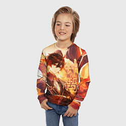 Лонгслив детский Genshin Impact: Zhongli, цвет: 3D-принт — фото 2