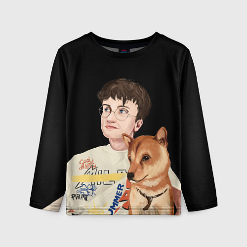 Детский лонгслив Бульвар Депо с пёсиком / 3D-принт – фото 1