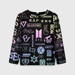 Детский лонгслив K-pop лого исполнителей