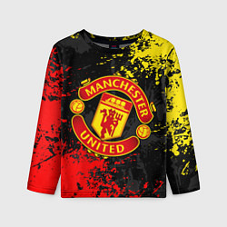 Детский лонгслив MANCHESTER UNITED, БРЫЗГИ КРАСОК