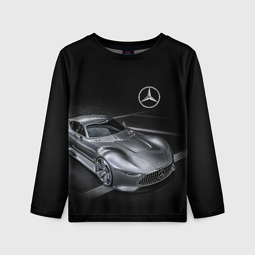 Детский лонгслив Mercedes-Benz motorsport black / 3D-принт – фото 1