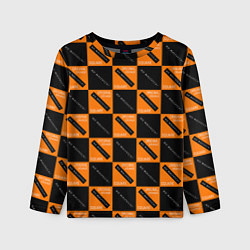 Детский лонгслив Black Orange Squares