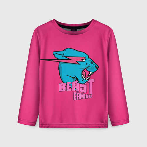 Детский лонгслив Mr Beast Gaming Full Print Pink edition / 3D-принт – фото 1
