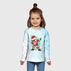 Лонгслив детский Santa Dabbing в гирлянде, цвет: 3D-принт — фото 2