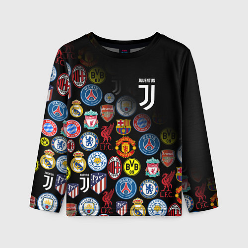 Детский лонгслив JUVENTUS LOGOBOMBING SPORT / 3D-принт – фото 1