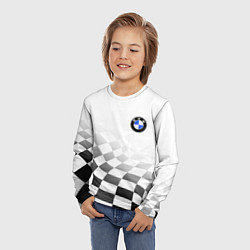 Лонгслив детский BMW, БМВ СПОРТ, ФИНИШНЫЙ ФЛАГ, цвет: 3D-принт — фото 2