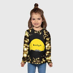 Лонгслив детский Фейерверк Санта, цвет: 3D-принт — фото 2