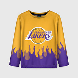 Детский лонгслив LA LAKERS NBA FIRE ЛЕЙКЕРС ОГОНЬ