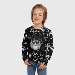 Лонгслив детский Черный Дед мороз, цвет: 3D-принт — фото 2