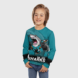Лонгслив детский San Jose Sharks, Сан Хосе Шаркс, цвет: 3D-принт — фото 2