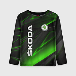 Детский лонгслив SKODA GEOMETRY STRIPES GREEN NEON