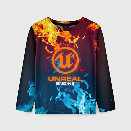 Детский лонгслив Unreal Огонь / 3D-принт – фото 1