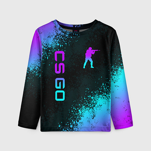 Детский лонгслив CS GO NEON SYMBOL STYLE SKIN КС ГО НЕОН / 3D-принт – фото 1