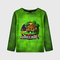 Лонгслив детский Minecraft Logo Green, цвет: 3D-принт