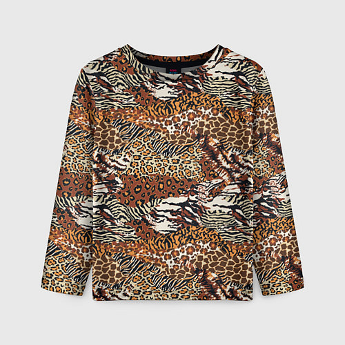 Детский лонгслив Шкуры Диких Животных / 3D-принт – фото 1